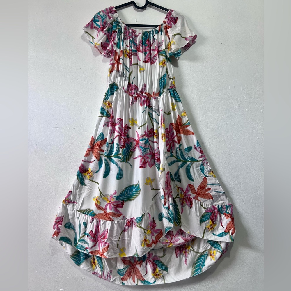 SnowFlake Floral Off-Shoulder Dress